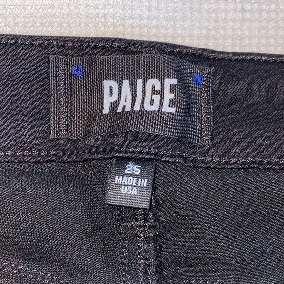 Paige Woman’s Denim Black Pants Verdugo Ultra Skinny Size 25 - Picture 7 of 12
